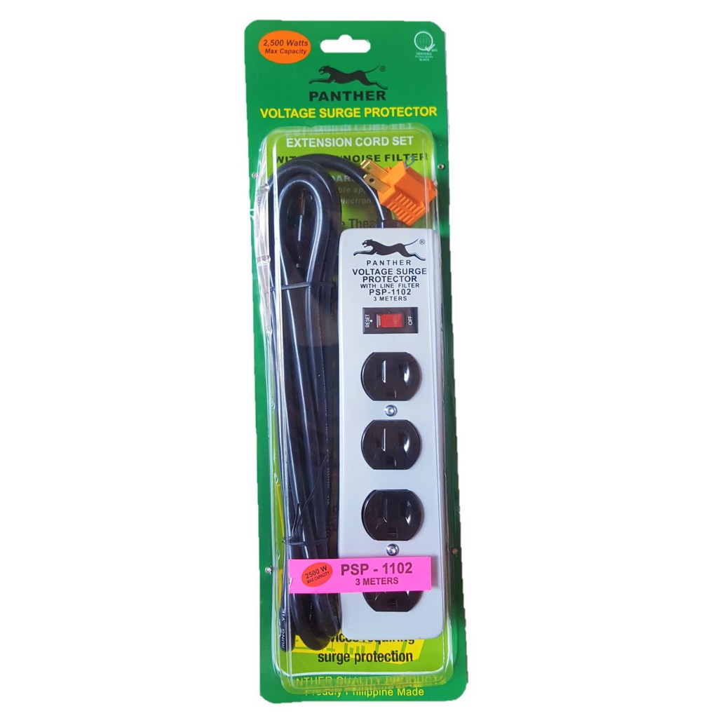 Panther Voltage Surge Protector with Line Filter 4 Outlet Extension