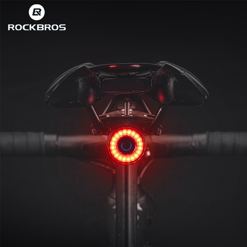 rockbros bicycle smart auto brake sensing light