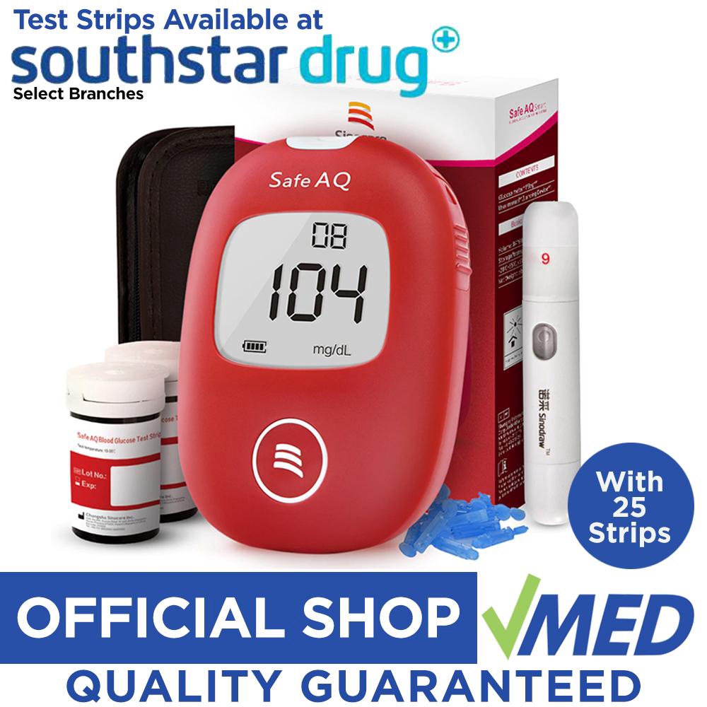 Sinocare SafeAQ Smart Glucose Monitor w/ 25 Test Strips Shopee