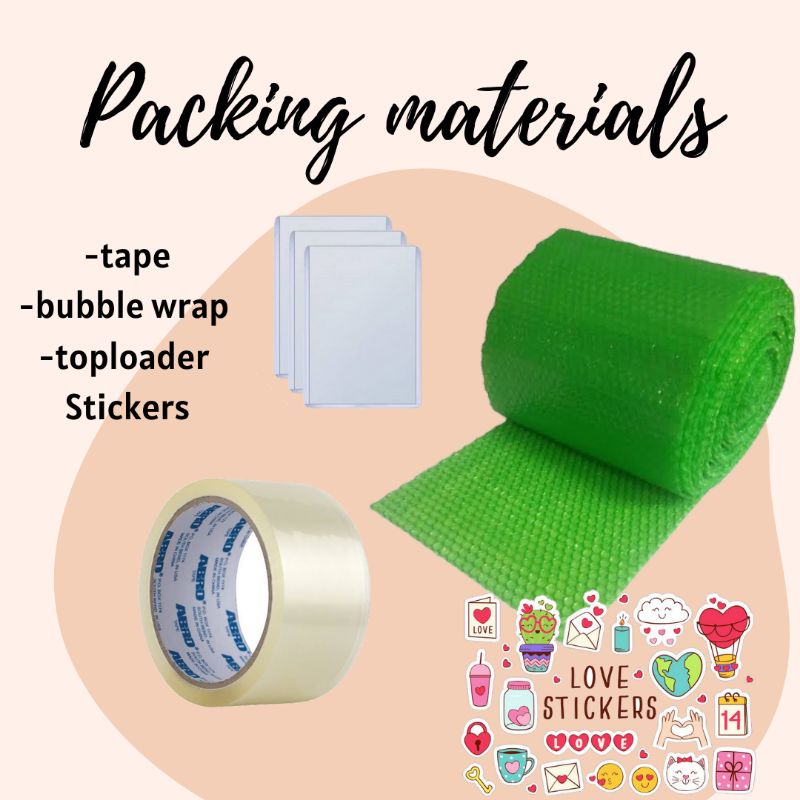 Packing materials ( tape+bubble wrap+toploader+stickers) Shopee Philippines