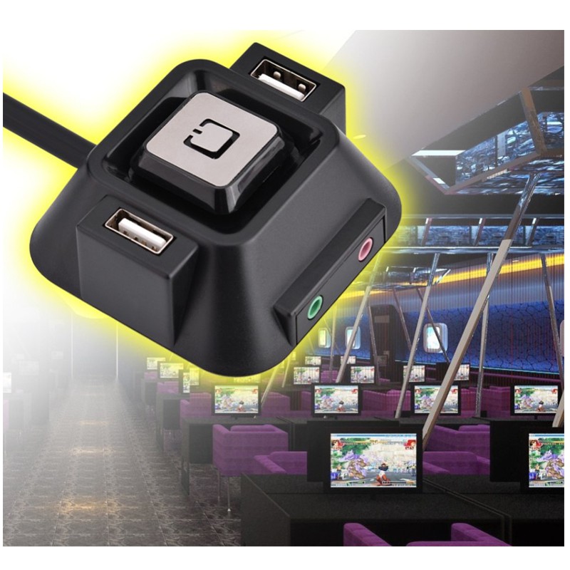 Desktop Power Button Switch, external, usb port, 3.5mm audio and mic