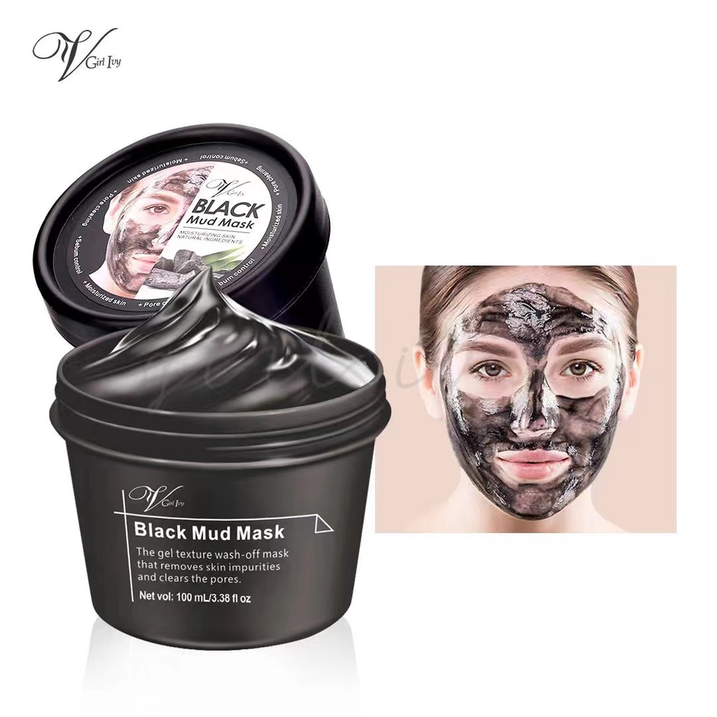 Mud Mask Charcoal Black Mud 100ml Brightening Remove Acne Cleansing