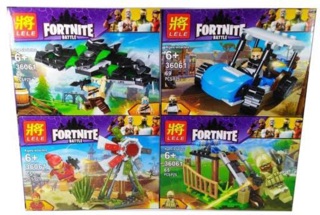 4 in 1 Fortnite Battle LEGO Minifigures with Vehicle Castle Brick ...