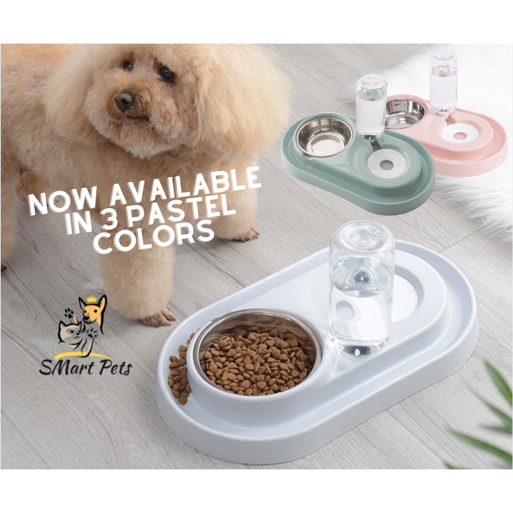 Leakproof AntiAnt Pet Feeder Stainless Steel Food Bowl w Automatic