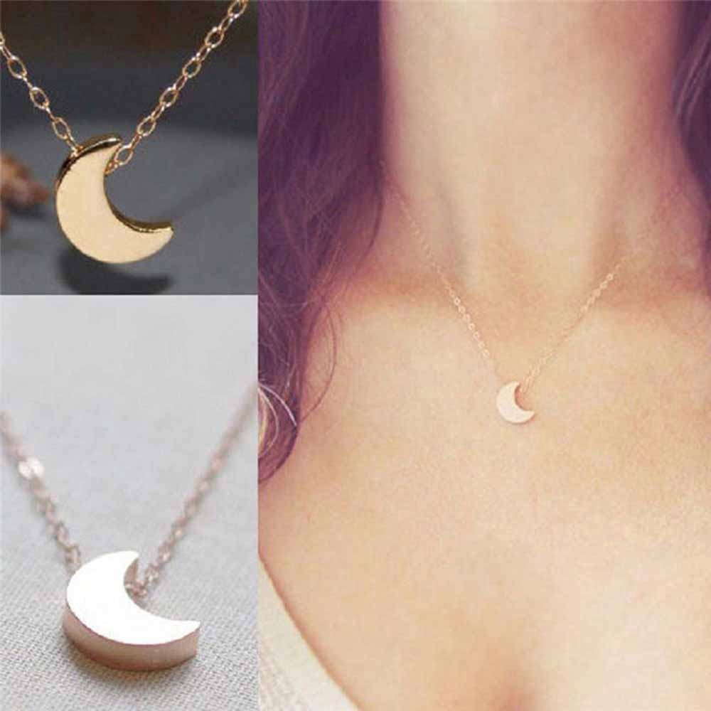 Cute Small Moon Design Pendant Necklace For Women Gold Silver Chain Choker Necklace Bohemian Collar Jewelry Christmas Gift Shopee Philippines