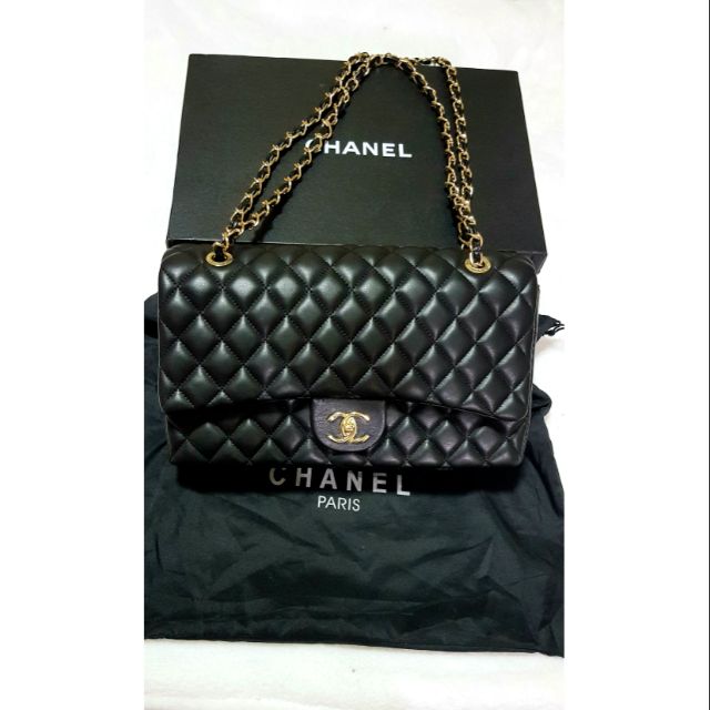 FULL SET MINT CLASSIC CHANEL Black Quilted 24k Gold Chain Medium Double Flap  Bag, Women's Fashion, Bags Wallets, Cross-body Bags On Carousell |  