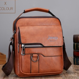 Casual Retro Jeep Men Handbags Shoulder Messenger Briefcase PU Leather Backpacks Ready Stock COD #1