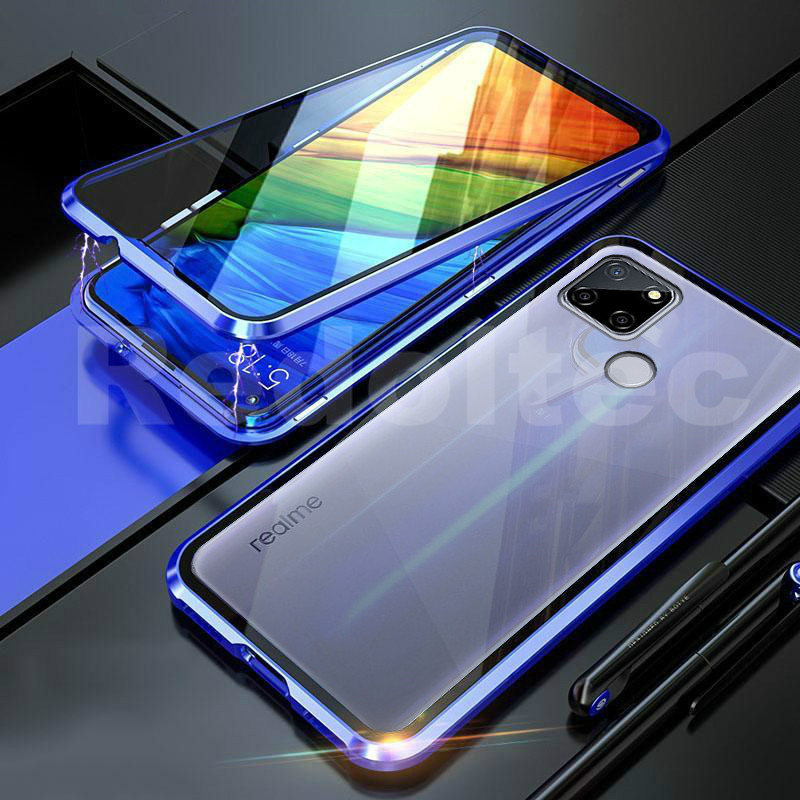 Case Realme C12 Double Sided Front Back Glass Magnetic Adsorption 360 Full Body Protective Magnet Hard Back Cover Shopee Philippines