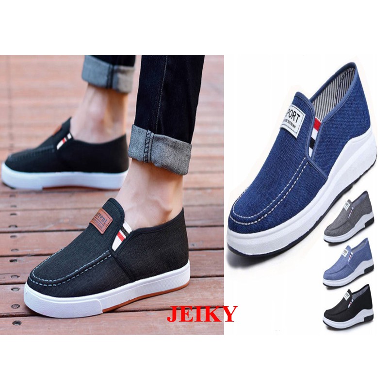 JY. Men's Korean Denim Slip Ons Loafer Swaggy Shoes #M200 (Standard ...