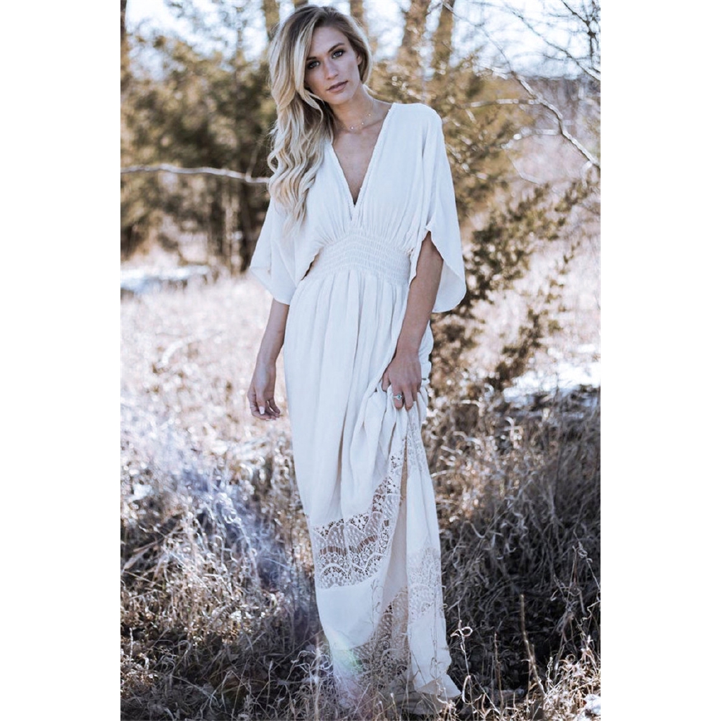 cotton maxi dress with sleeves uk