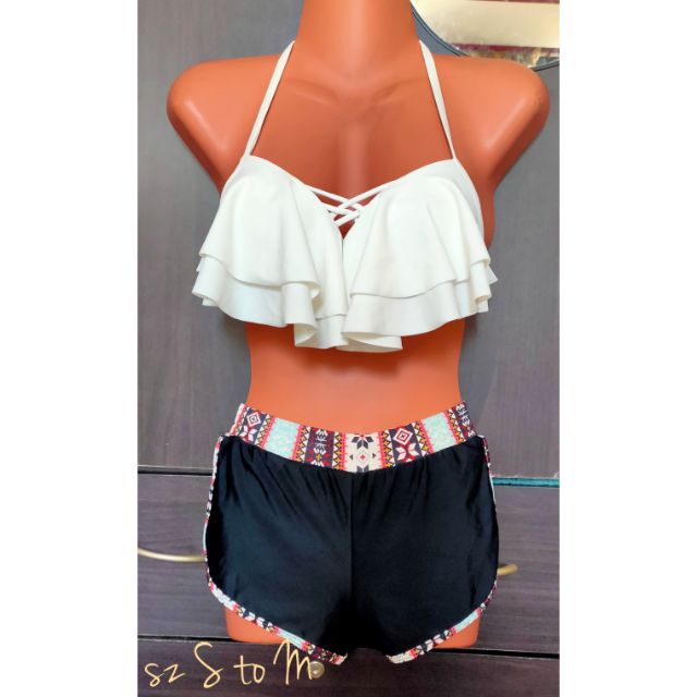 bikini top and shorts