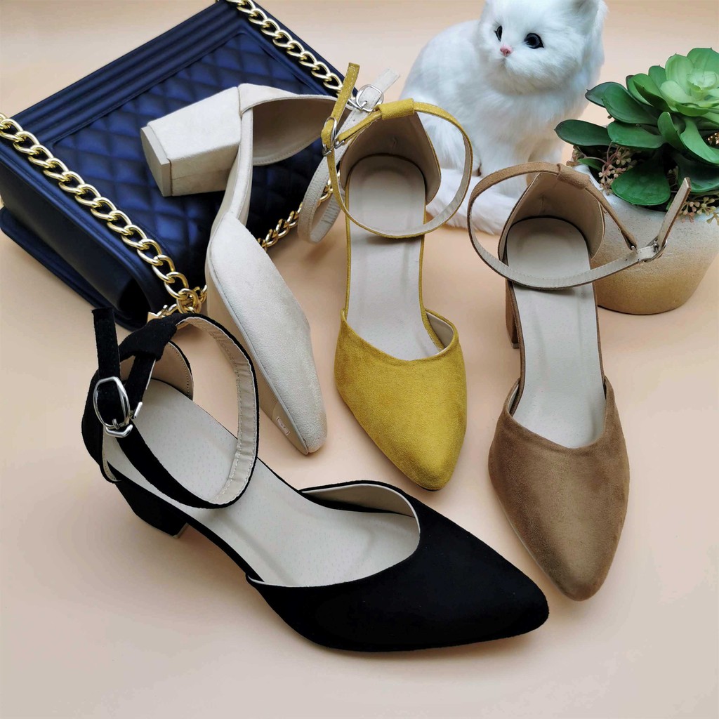 closed toe block heel with ankle strap
