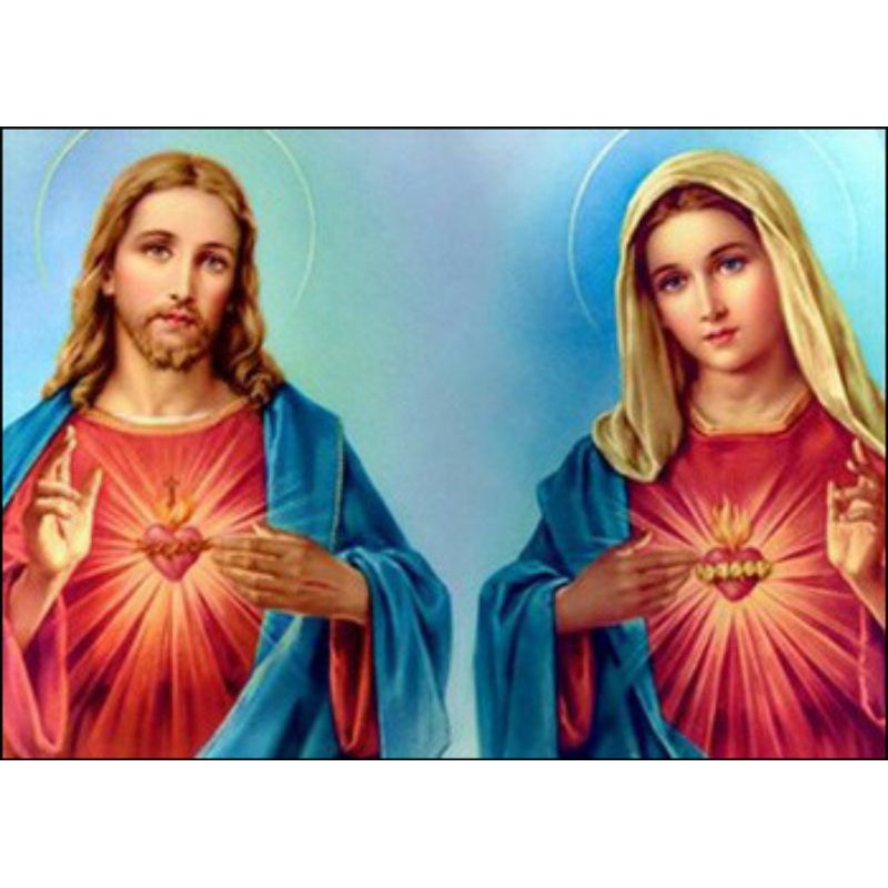 Twin Hearts of Jesus & Mary (1) Cross Stitch PATTERN ONLY | Shopee ...