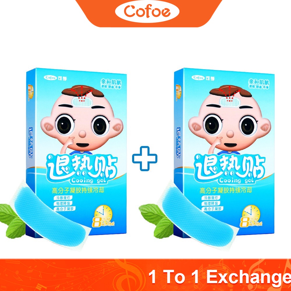 5pcs Cooling Patches For Fever Headache Heat Stroke Toothache Plaster Physical Lower Temperature