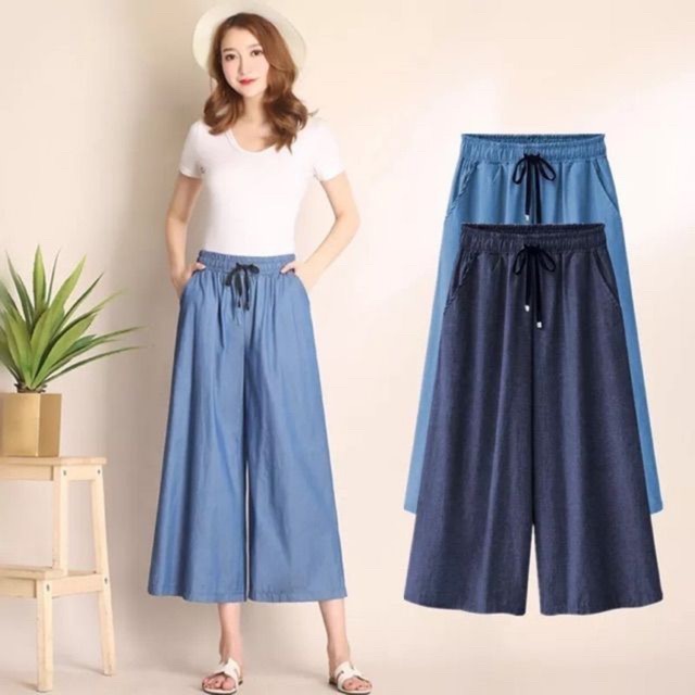 Fashion Denim square pants soft tela fit 27-32 waistline/COD | Shopee ...