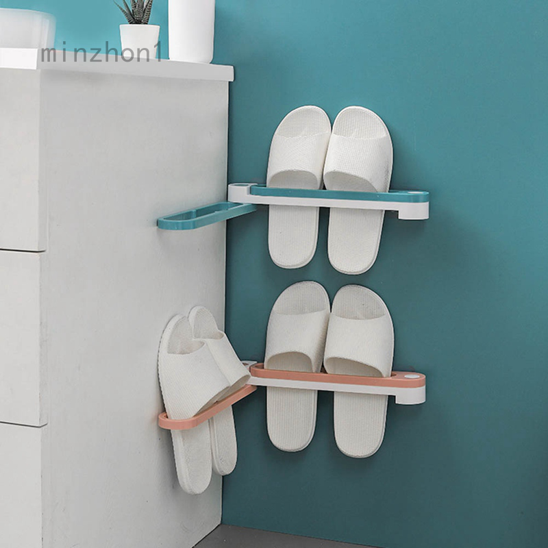 Folding Shoe Shelf 3 In 1 Shoe Holder Bathroom Wall Mounted Shoe Storage Rack Hanging Shelf Slippers Shopee Philippines