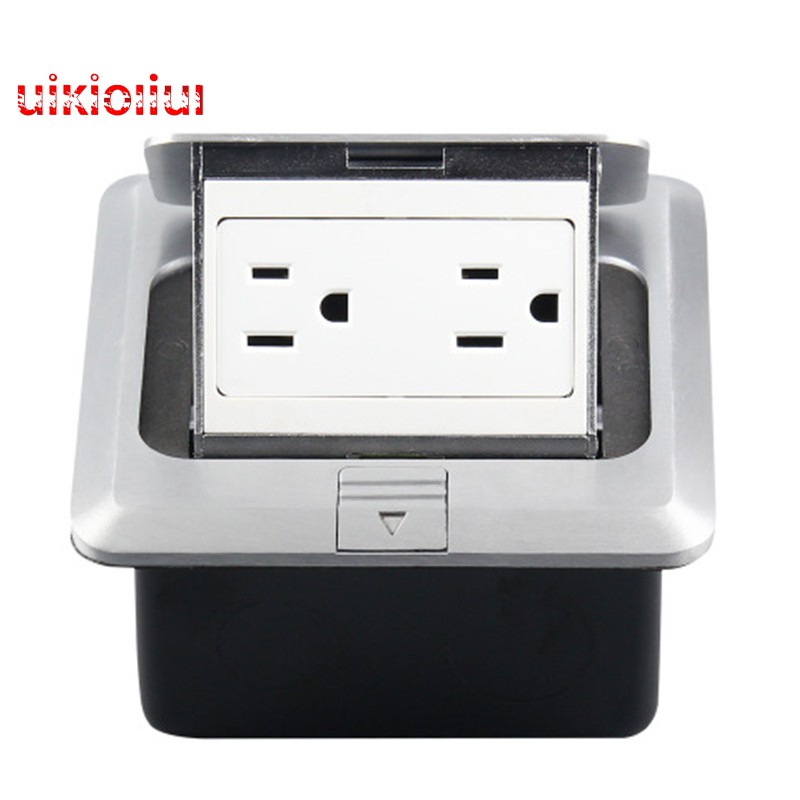 120 Type Aluminum Silver Panel Us Standard Pop Up Floor Socket