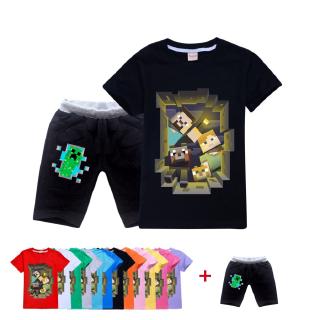 Boys Minecraft Tshirt And Roblox Shorts Sets For Kids Summer Shopee Philippines - 2019 summer boys t shirt roblox minecraft cartoon price