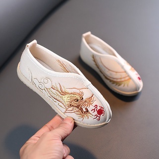 Children cloth shoes boy is Chinese style costume outfit hanfu shoes show oChildren's Cloth Shoes Bo #7