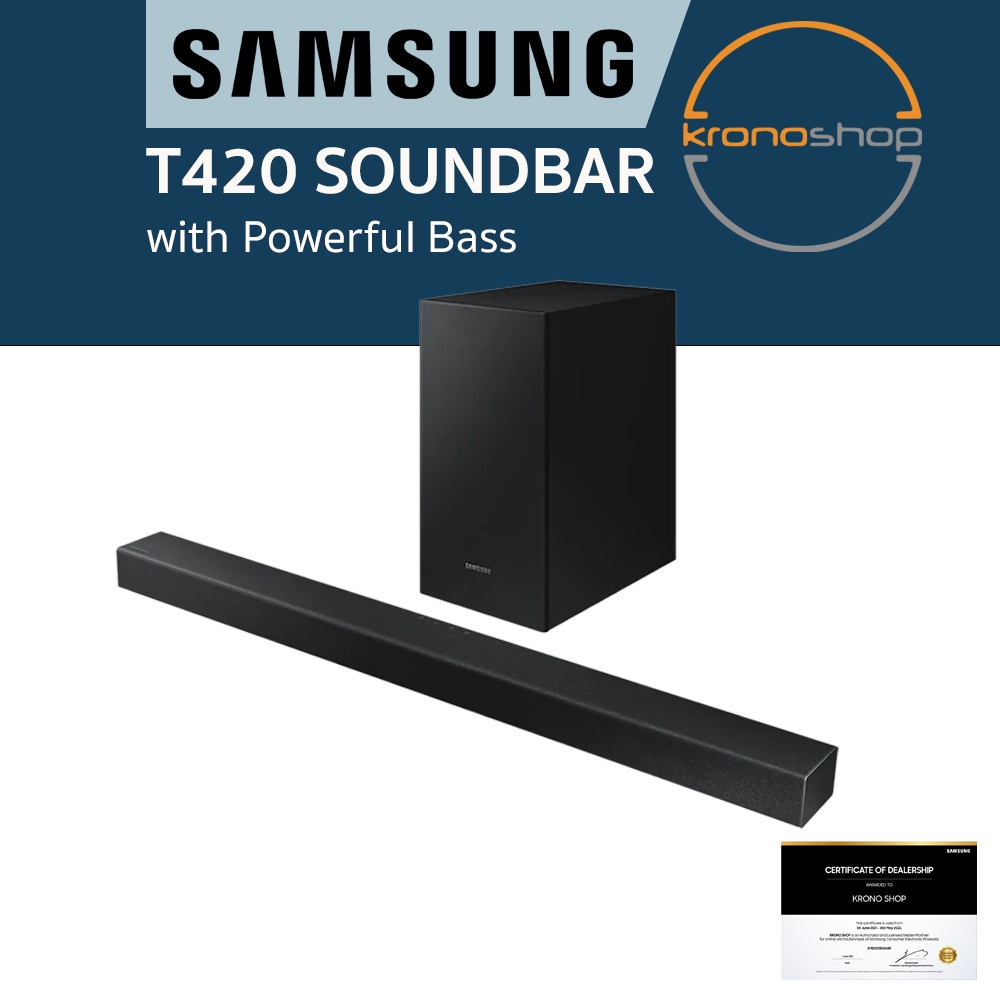 Samsung T420 150W 2.1ch Soundbar with Wired Subwoofer HWT420 HW-T420 ...