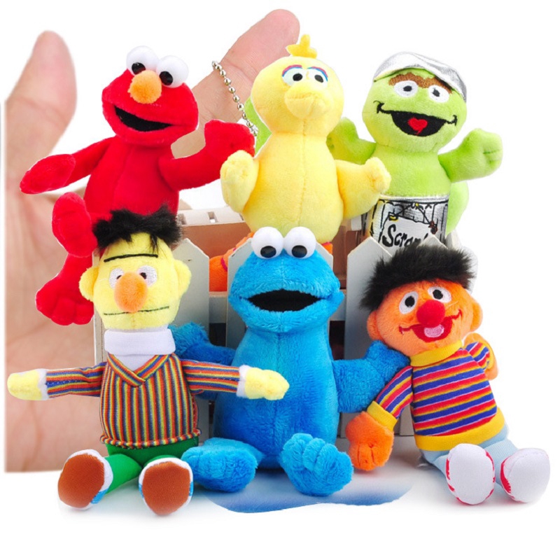 Cod 6pcs Sesame Street Cookie Monster Elmo Big Bird Bert Ernie Plush