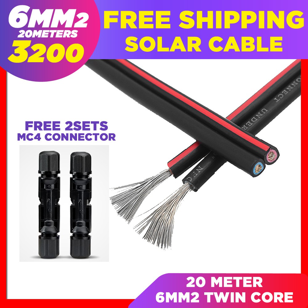 Solar Cable 6mm2 Twin Core PV Solar Cable Shopee Philippines