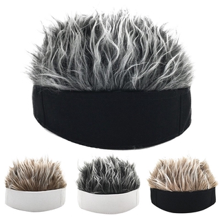 Unisex Fake  Wig Hat Wig Landlord Hat Retro Borderless Hip-hop Street Hooded Cap Men and Women Sailor Melon Leather Cap Fashion Personality Korean Vibrato Net Red Wig Hair Hat
