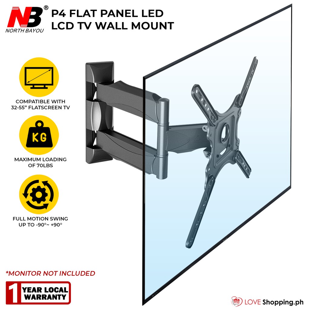 NB North Bayou P4 Flat Panel 32"55" LED TV Wall Mount with Full Motion