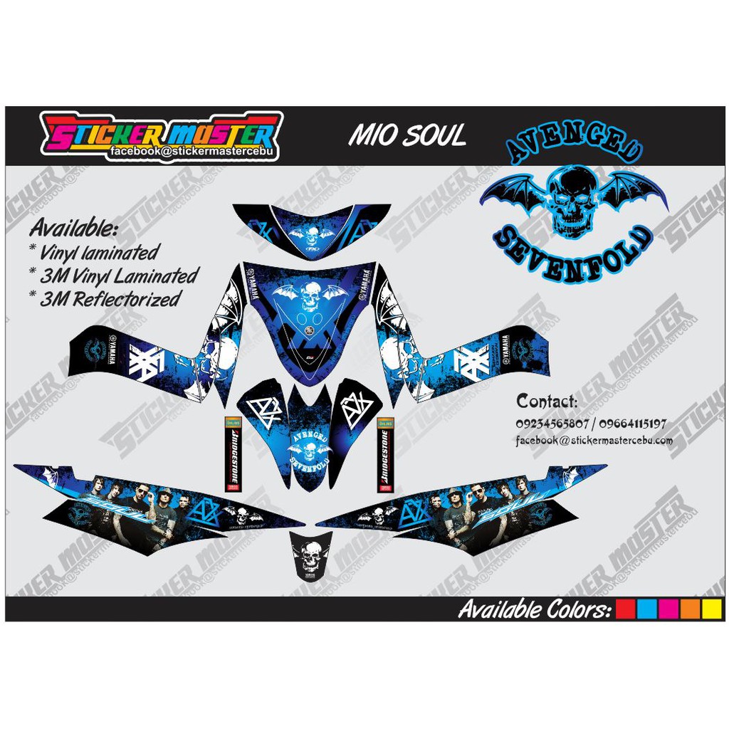 Decals For Mio Soul Avenged Sevenfold Concept Shopee Philippines