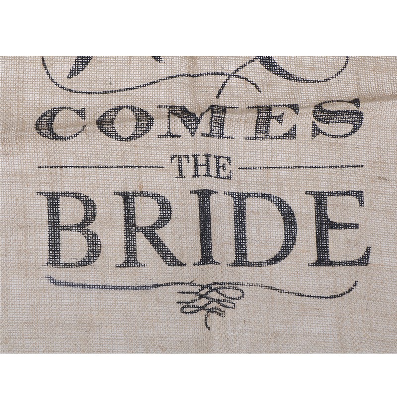 Details about   1pc Jute Fabric Shabby Wedding Decor Banner Bride Khaki Here Comes The BrideYJZY 