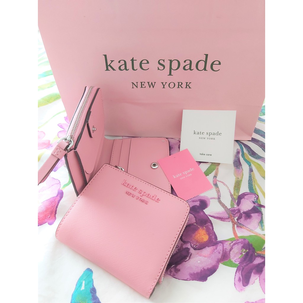Kate Spade New York Cameron Monotone Small L-Zip Bifold Wallet | Shopee  Philippines