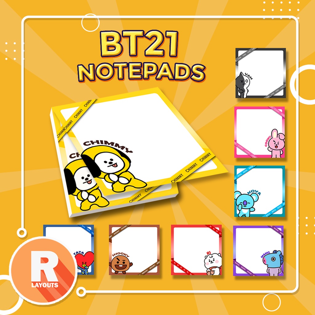 BT21 Notepad Series | BTS Notepads | Memo pad | Shopee Philippines