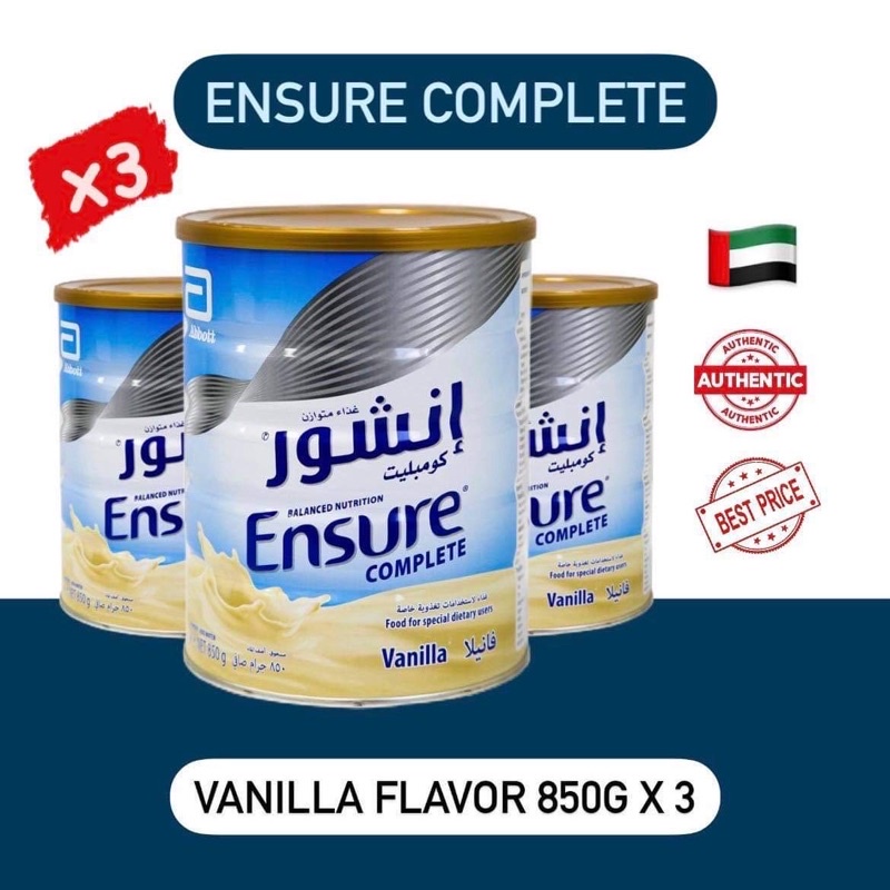 Ensure Complete Vanilla Flavor 850g x 3 cans Shopee Philippines