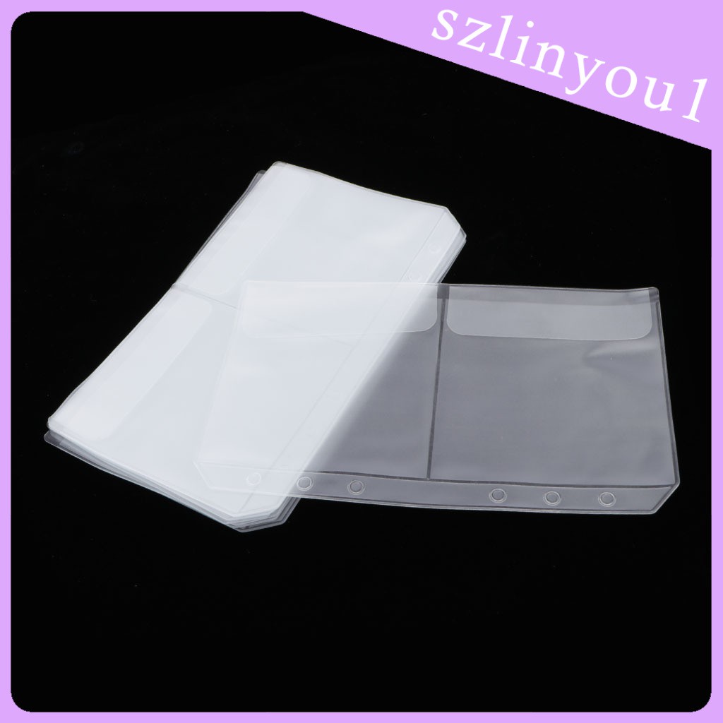 New Arrival 10x Clear Pocket Pages Binders Cards Sleeves 6 Rings ...