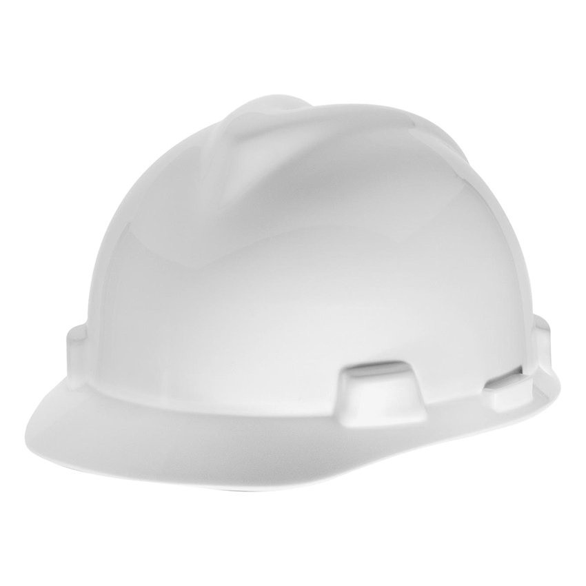 white construction hard hat