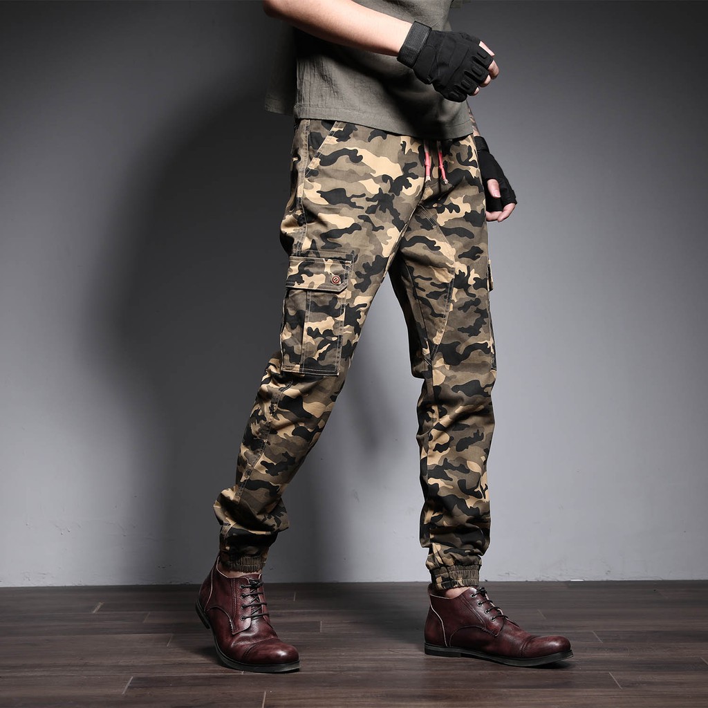 mens cargo camo trousers