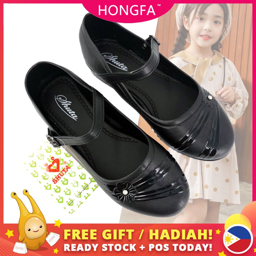 HF fashion women black school shoes for ladies kids school shoes gift