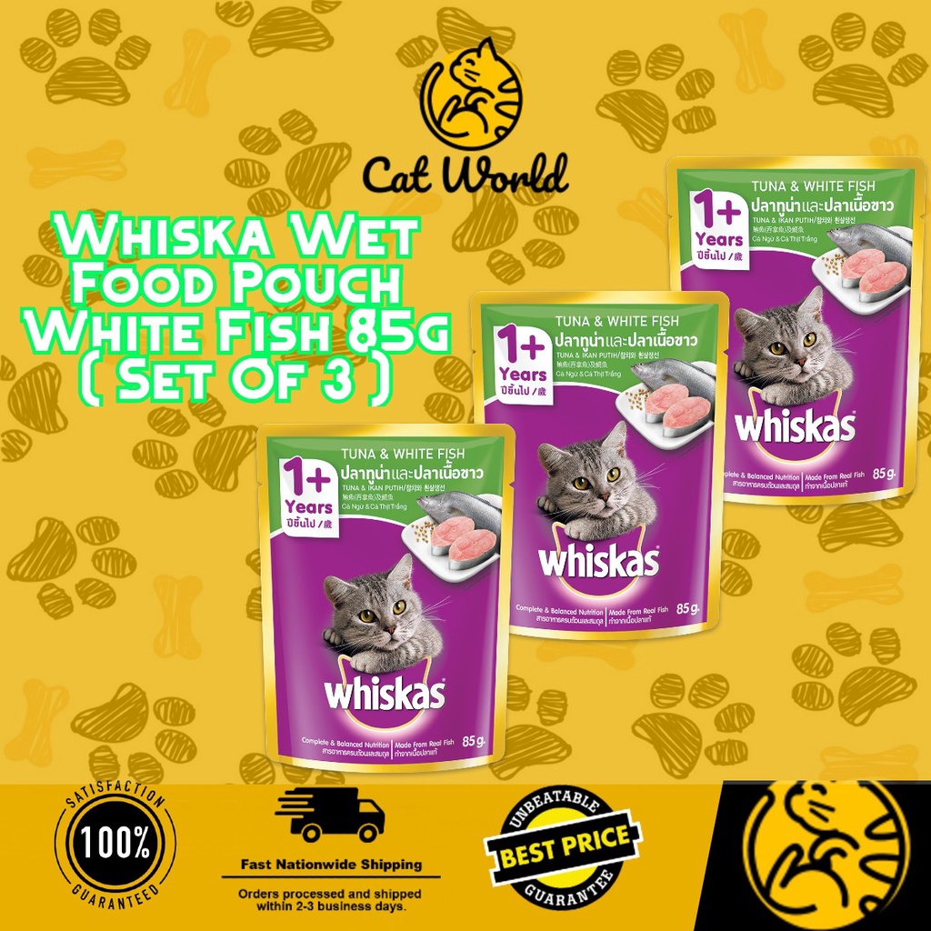 Whiska Wet Food Pouch White Fish 85g ( Set Of 3 ) Shopee Philippines