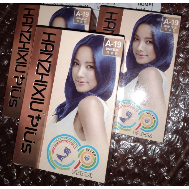 Hanzhixiu Hair Color Dark Blue 35ml cream | Shopee Philippines