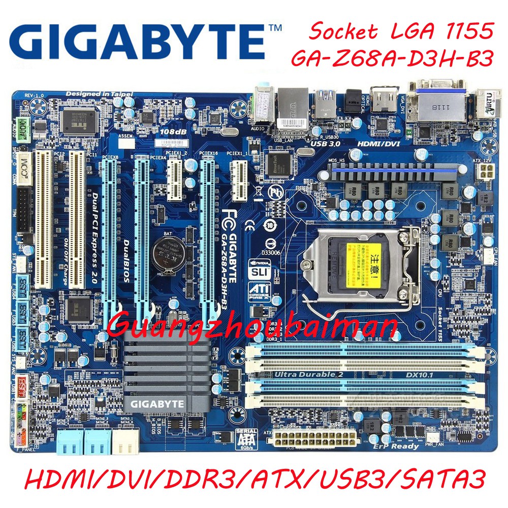 Used Original Mainboard Gigabyte Ga Z68a D3h Motherboard Z68 Motherboard Lga 1155 Desktop Motherboard Ddr3 Atx Sata3 Usb3 0 Shopee Philippines