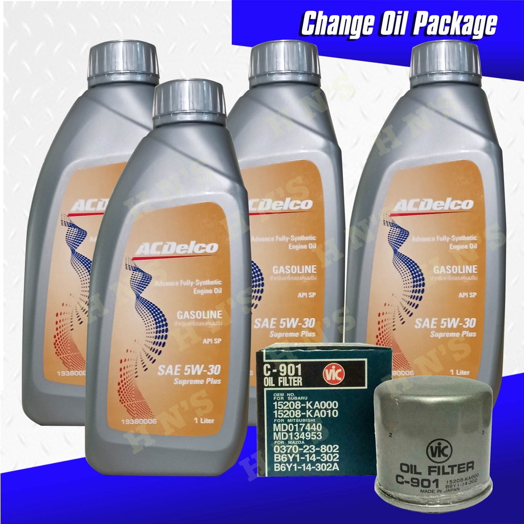 ACDelco Supreme Plus SAE 5W30 API SP Fully Synthetic Oil Change