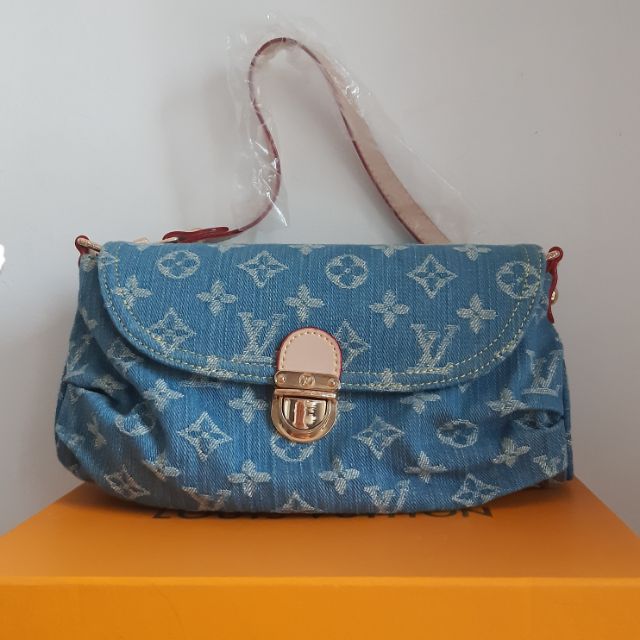 LV Louis Vuitton Denim Baguette Pleaty Bag with Box | Shopee Philippines