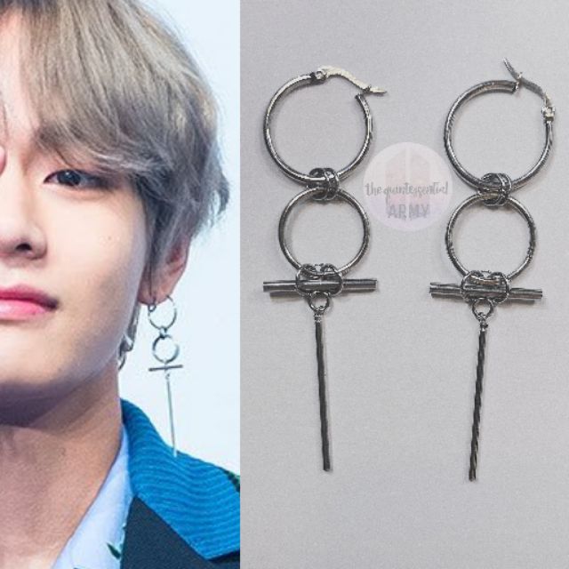 Kpop Bts Inspired Dangling Earrings V Kim Taehyung Shopee Philippines