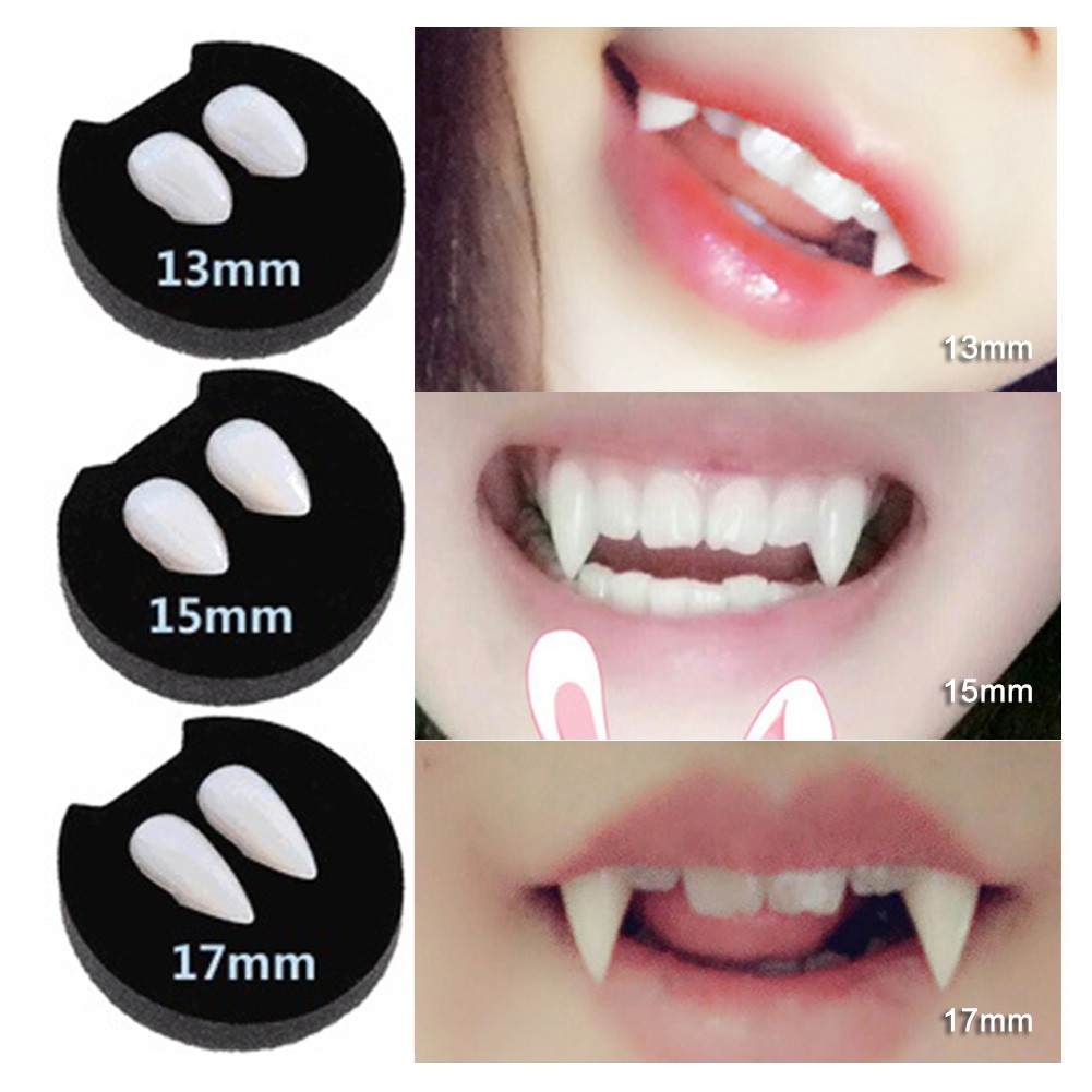 2pcs/set vampire fangs with Crystal Case | Shopee Philippines How To Put On Vampire Fangs Without Denture Adhesive
