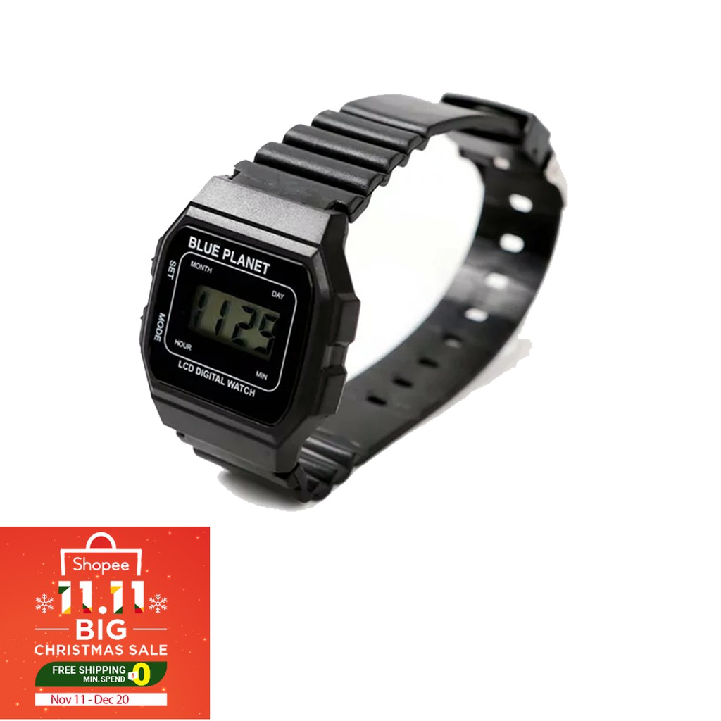 blue planet lcd digital watch