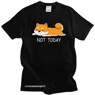 Cotton T-Shirt Funny Not Today Shiba Inu For Men Camisas Mend Japanese Breed Dog Lover Tshirt Humor Tee Pet Owner