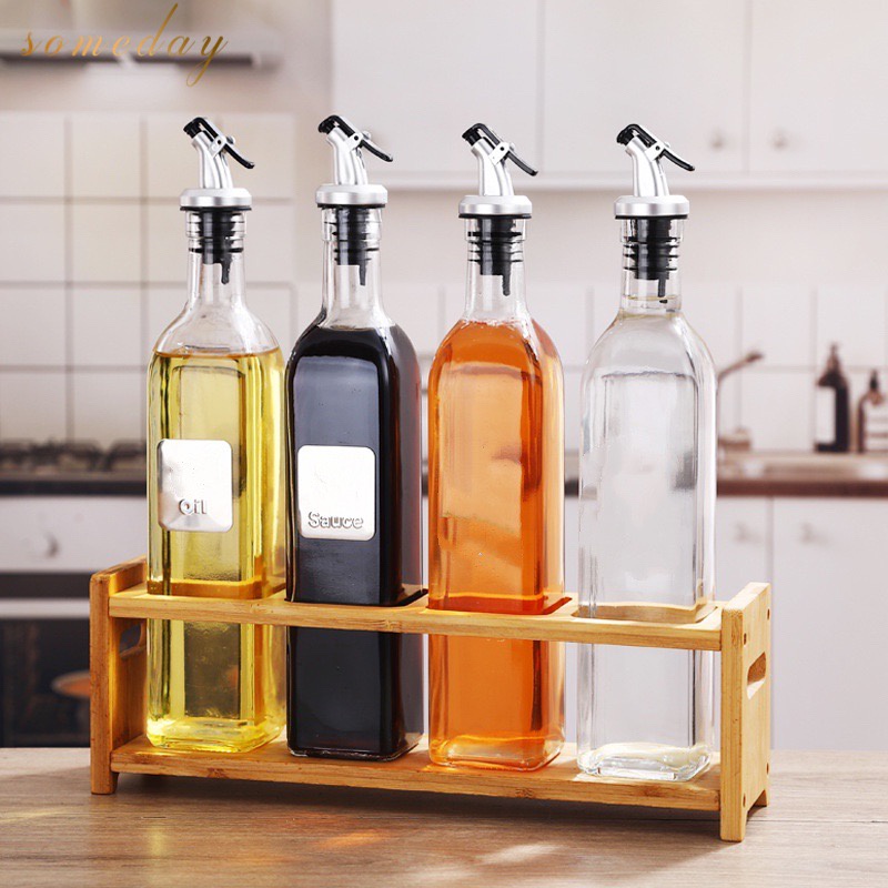 Oil Bottle Glass Condiments Bottle Glass Oil Dispenser Sauce Bottle