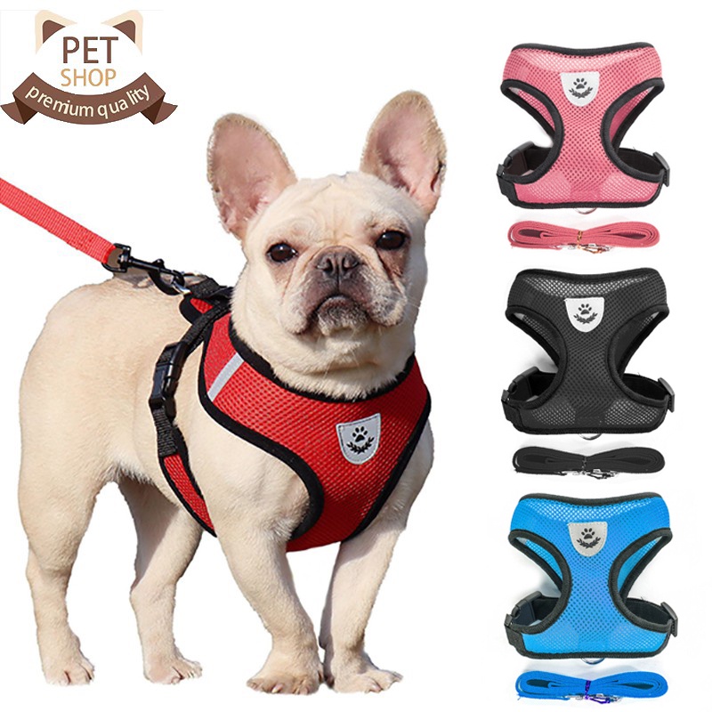 Dog Harness Puppy Fashion Mesh Vest + Leash Lead Set Shopee Philippines