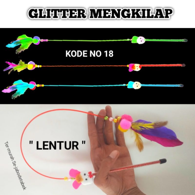 Wholesale Imported Quality Cat Wand Filled Glitter Shiny Goose Feather #1