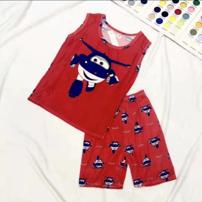 Baby Boy Sando Iconic Short Terno Kids Drifit Basketball Design Cotton Spandex Assorted For Babies